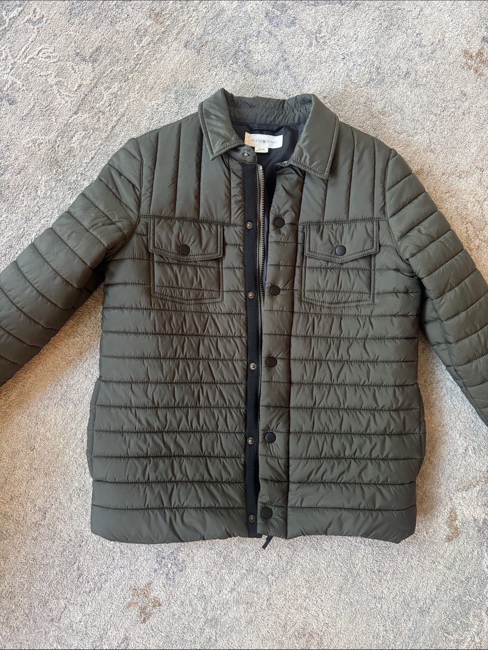 Scene & Heard Quilted Olive Green Jacket